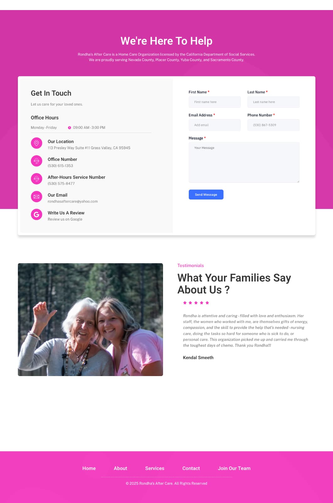 Rhonda's Aftercare screenshot