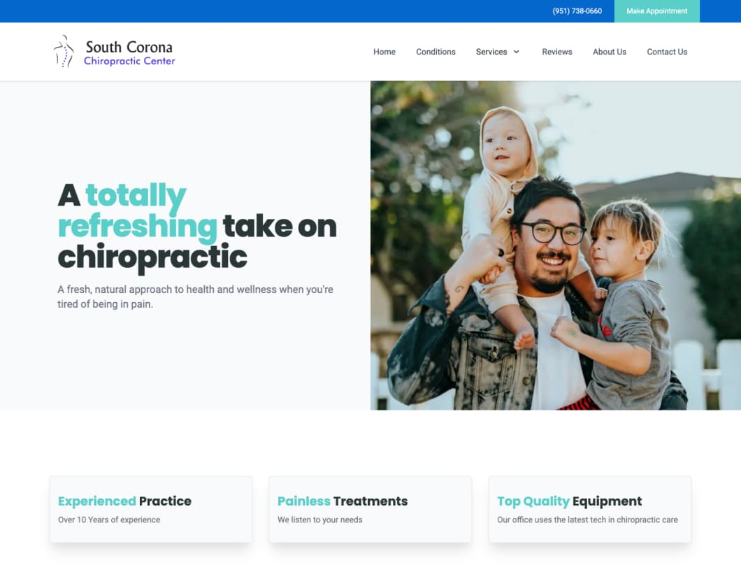 South Corona Chiropractic Center screenshot